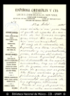 [Carta] 1898 jul. 12, Oaxaca [para] Enrique Olavarria : [noticias sobre la vida de Jose Loshuertos