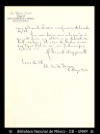 [Carta] 1903 mayo 6, Ciudad de Mexico [para] Enrique Olavarria : [nota de pesame].