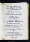 El sol increado Dios trino y uno, y la grande excelencia de su culto y devocion /