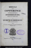 Resultat d'une conference ecclesiastique du Diocese du Puy, tenue en l'annee 1844 sur les marty