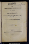 Coleccion de decretos del Segundo Congreso Constitucional del estado de Michoacan.