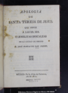 Apologia de Santa Teresa de Jesus, que dirige a las RR. MM. Carmelitas Descalzas de la ciudad de M