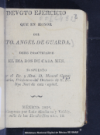 Devoto ejercicio que en honor del Sto. Angel de la Guarda debe practicarse el dia dos de cada mes /