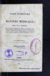 Traite elementaire de matiere medicale /