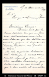 [Carta] 1894 nov. 29, Ciudad de Mexico [para] Enrique Olavarria : [nota de agradecimiento].