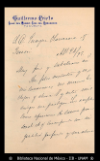 [Carta] 1895 abr. 24, Ciudad de Mexico [para] Enrique Olavarria : [nota de agradecimiento].