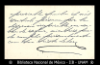 [Tarjeta de presentacion] 1896 mar. 2, Ciudad de Mexico [para] Enrique Olavarria : [tarjeta de pr