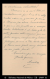 [Carta] 1899 ene. 13, Tlalpan [para] Matilde Landazuri de Olavarria : [nota de pesame].