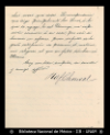 [Carta] 1902 nov. 15, Ciudad de Mexico [para] Enrique Olavarria : [nota de disculpa].