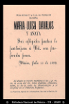 [Esquela] 1899 jul. 11, Ciudad de Mexico [para] Enrique de Olavarria : [muerte de Maria Luisa].