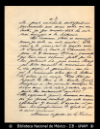 [Carta] 1913 mayo 30, Caracas [para] Enrique Olavarria : [comenta sobre su probable regreso a Mexi