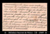 [Tarjeta de presentacion], [para] Enrique Olavarria : [documento impreso con comentarios manuscrit