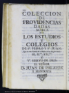 Coleccion de providencias diocesanas del obispado de la Puebla de los Angeles /