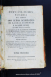 Recopilacion sumaria de todos los autos acordados de la Real Audiencia y Sala del Crimen de esta Nu