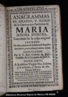 Anagrammas en aplauso, y gloria de la Concepcion Purissima de Maria Se?ora Nuestra :