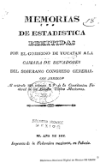 Memorias de estadistica remitidas por el gobierno de Yucatan a la Camara de Senadores del Soberan