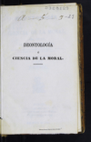 Deontologia, o, Ciencia de la moral /