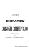 Dictamen de la Comision de Credito Publico de la Camara de Diputados, sobre arreglo de la deuda