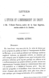 Lettres sur l'etude et l'enseignement du droit /